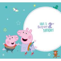 I'm 2 Peppa Pig 2nd Birthday Card With Badge Extra Image 1 Preview